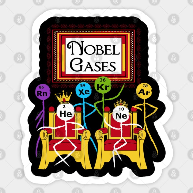 Funny Noble Gases T Shirt Science Puns Periodic Table Geek Sticker by interDesign